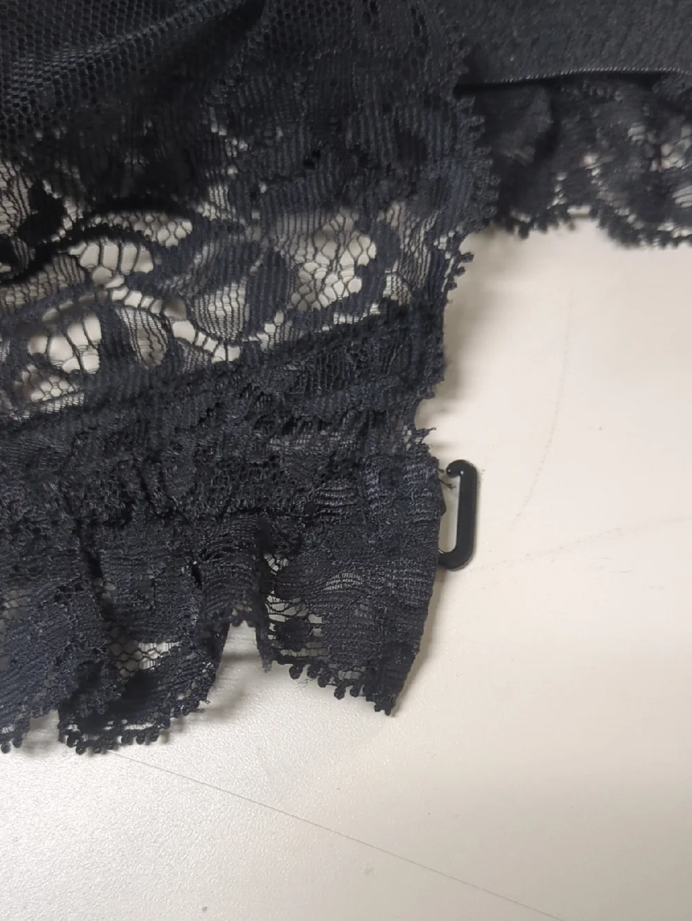 Black Lace Bra with Satin Trim 38C